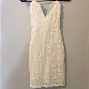 Charlotte Russe white, strapless, lace dress